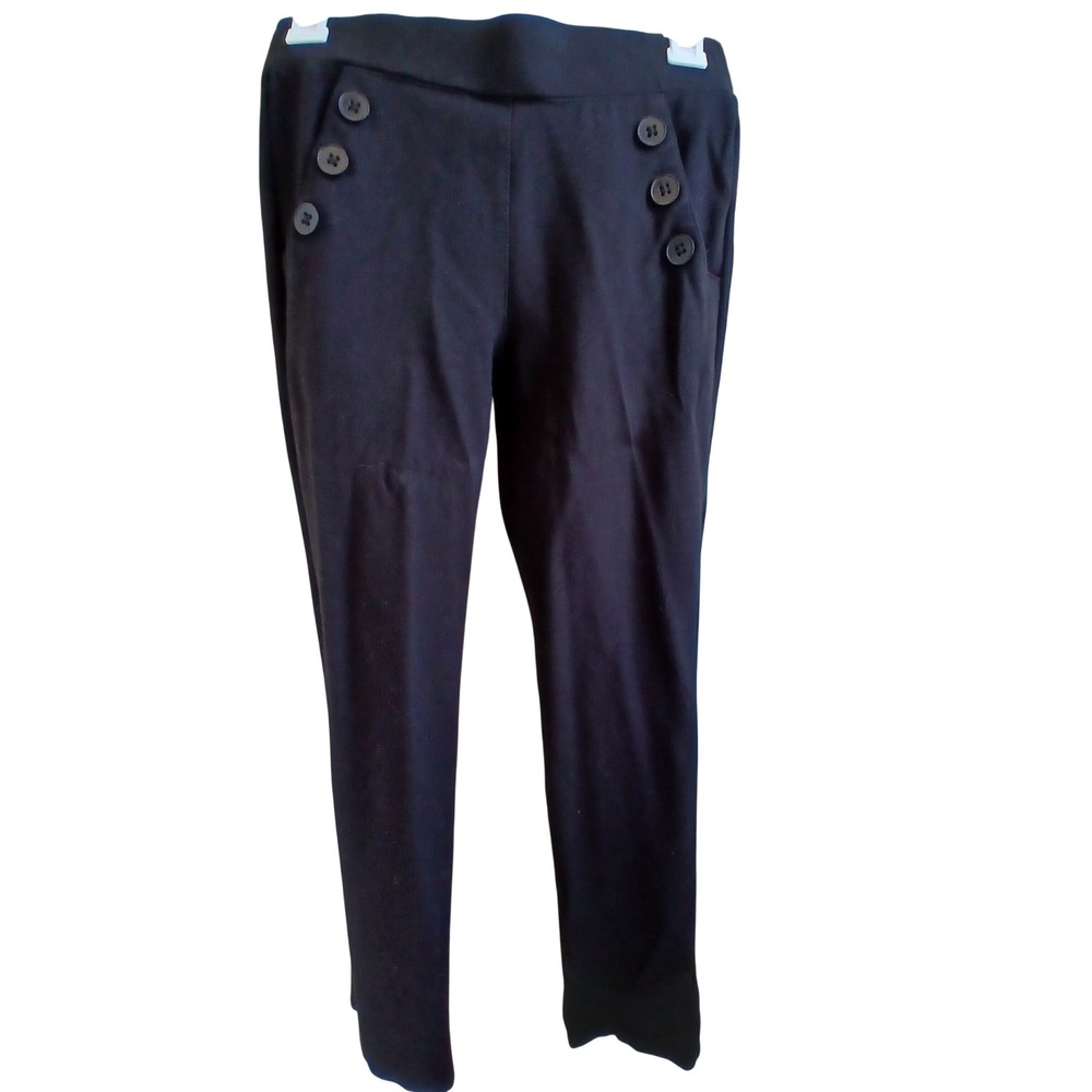 Betabrand Black Sailor Button trouser Pants Womens XS
